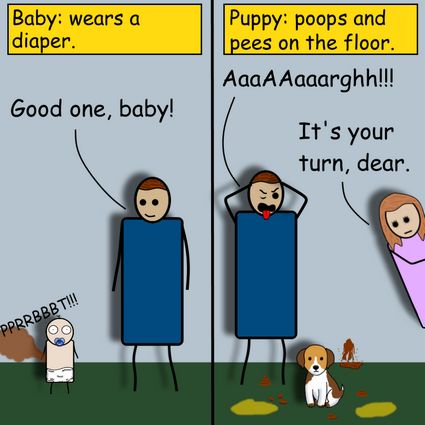 Puppy vs Baby by Pipanni